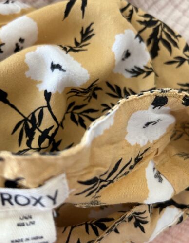 Roxy Yellow Floral Mini Skirt Rara Skater Skirt Viscose Boho - Picture 8 of 15
