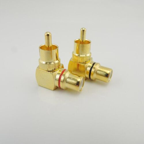 90 Degree RCA Connector M/F Right Angle female to male Plug copper Adapter L - Picture 14 of 19