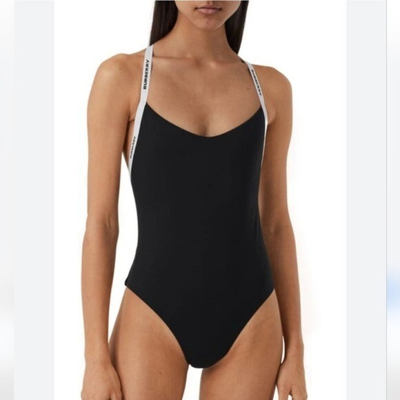 Burberry Alagnon Logo Strap Tape One Piece Swimsuit XS | eBay
