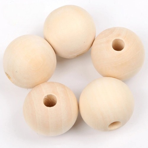 1000PCS Wooden Beads Natural Spacer Beads Jewelry Making DIY 4mm-50mm - Picture 4 of 36