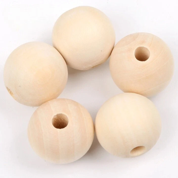 1000 PIEZAS Cuentas de Madera Cuentas Espaciadoras Naturales Fabricación de Joyas Hágalo Usted Mismo 4mm-50mm Foto 4 de 4