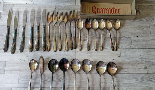 WM Rogers MFG Extra Plate REFLECTION 1939 Original BOX Complete 26 pc Flatware - Picture 2 of 11