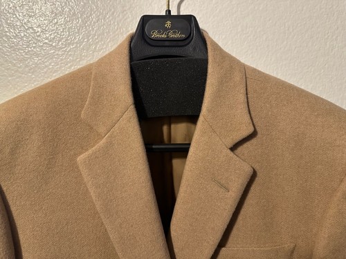 NUEVO Abrigo Deportivo Brooks Brothers 1818 Loro Piana Cabello Camello 42-L + Bolsa de Traje/Percha - Imagen 2 de 9
