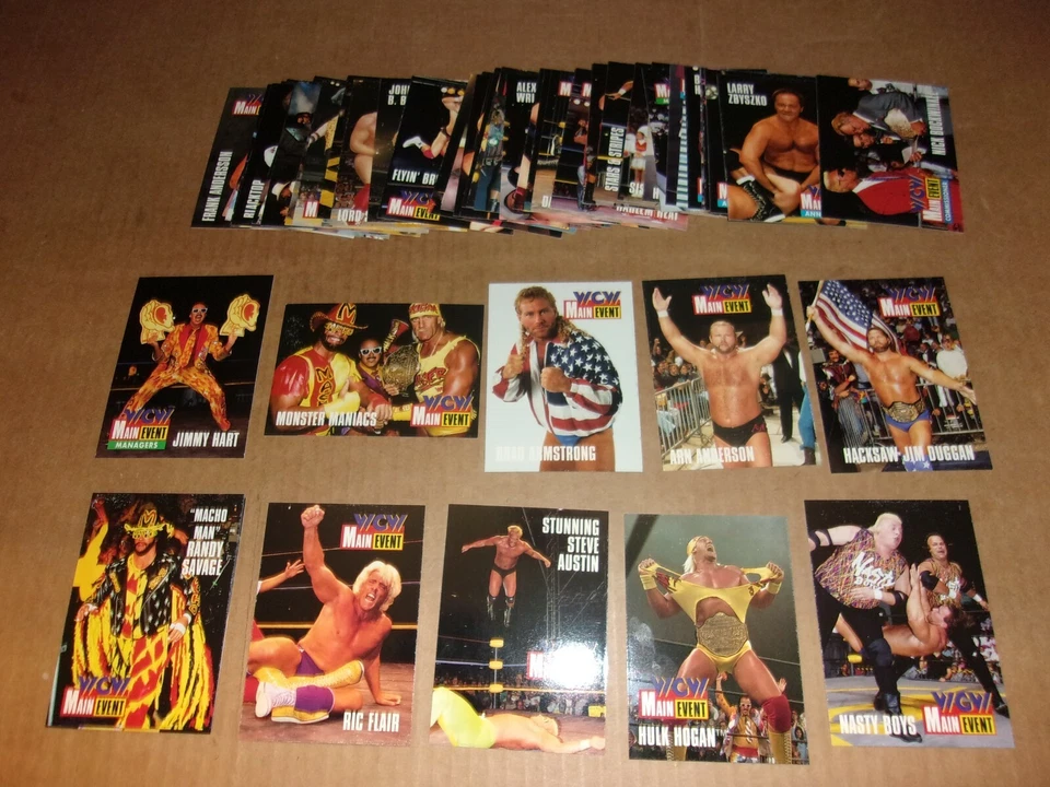 1995 WCW 50 Card Set Main Event Wrestling Hulk Hogan Steve Austin Flair MachoMan - Image 3 of 4