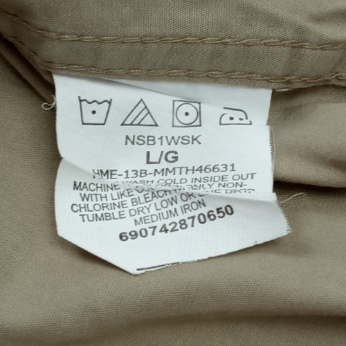 Camisa de algodón Wrangler para hombre talla L caqui beige abotonada pesca safari exterior - Imagen 10 de 10