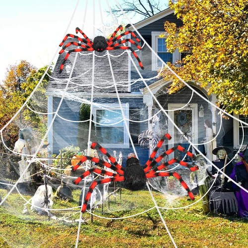 Halloween Giant Stretchy Spider Web Scary Soft Stretchy Plush Toy Haunted House - Picture 72 of 72