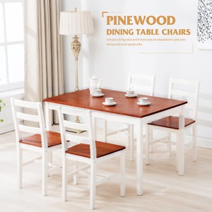 5 Piece Pine Wood Dining Table and Chairs Dining Table Set Kitchen ... 5 Piece Pine Wood Dining Table and Chairs Dining Table Set Kitchen ...