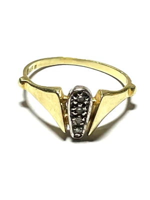 Juwelier 585 Gold 14 K Gold Ring modernes Design 4 Diamanten Juwelier Ø 17 RG 54 - Bild 1 von 4