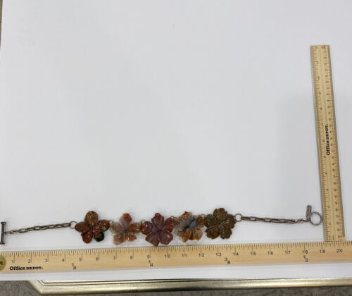 Rebecca Collins Carved Carnelian Flower Necklace - Picture 4 of 5