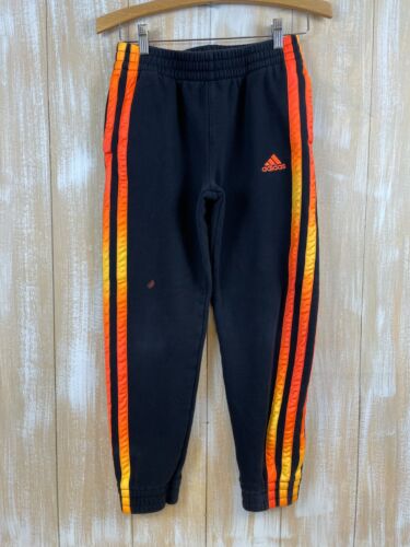 Boys Kids Youth Adidas Sweat Suit Black Orange Top- XL 18/20 pants-L 14/16 READ - Picture 4 of 12