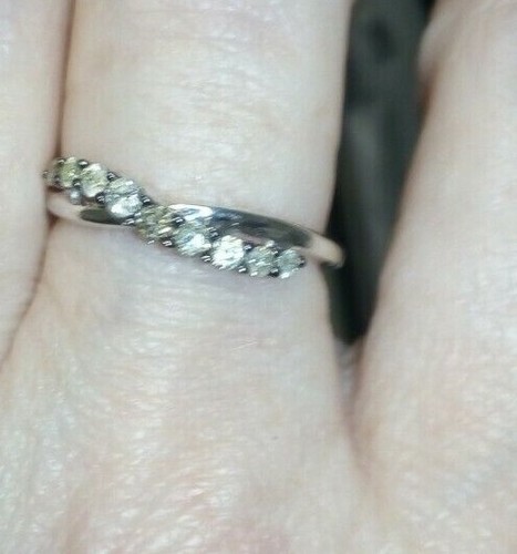 #2 Gorgeous 100% Genuine 1/3ct Multi-Colour Diamond Sterling Silver Ring N / O - Picture 8 of 9