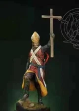 1/24 Scale Medieval Knight with Cross Figurine Resin Model of Clerical Warrior