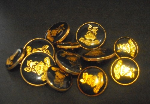 Vintage 12 The Royal Dragons Buttons,Navy,Marines,for Uniform,Coat, etc. - Picture 2 of 4