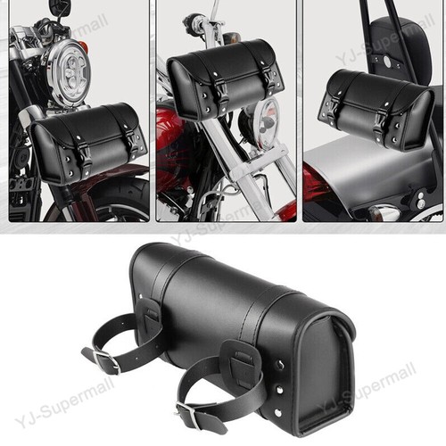 Motorcycle Front Fork Tool Bag Pouch Storage Luggage SaddleBag Leather Handlebar - Bild 6 von 16