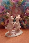 Tk Maxx Easter Spring Two White Dancing Bunny Rabbits Ornament Decoration