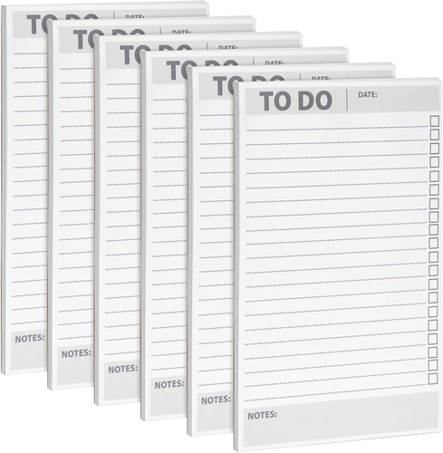 6 Pack to Do List Notepads, Daily Reminder Checklist (8.5 X 5.5 In, 60 Sheets Ea