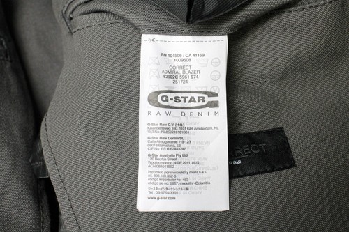 G-STAR Correct Admiral Blazer Men's (EU) 50 Half Lined Grey Single Breasted - Picture 10 of 11