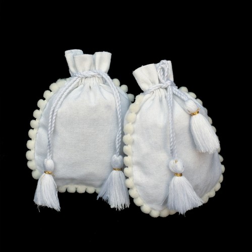 25 PCS Designer Cotton Drawstring White Small Favor Bags Coin Bag Jewelry Pouch - Picture 5 of 6