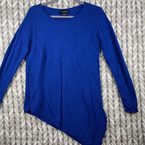 womens medium blue Sutton Studio wool blend asymetrical long sleeve pullover - Picture 9 of 9