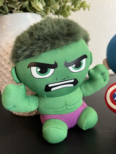 Set Of 2 6" TY Beanie Babies Captain America Marvel Hulk Stuffed Avengers Toy - Picture 2 of 5