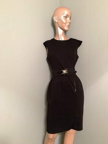 DRESS, CALVIN KLEIN, BLACK, SIZE 2,KNEE-LENGTH,POLYESTER/RAYON/SPANDEX,SLEEVELES - Picture 1 of 2