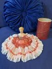 Antique Composition or Chalk Pincushion Half Doll Painted Face