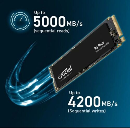Crucial P3 Plus 1/2TB (500gb) NVMe Internal SSD (CT1000P3PSSD8) - Picture 3 of 6