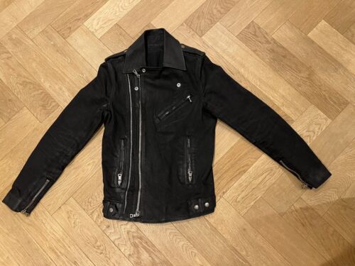 Balmain Mens Waxed Cotton Biker Jacket (black) size M (RRP £1700) - Picture 4 of 10