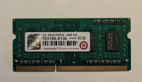 2G DDR3L 1600MHz 1Rx8 PC3L-12800 SODIMM Laptop Memory RAM 1.35V PC12800 2G - Picture 1 of 2