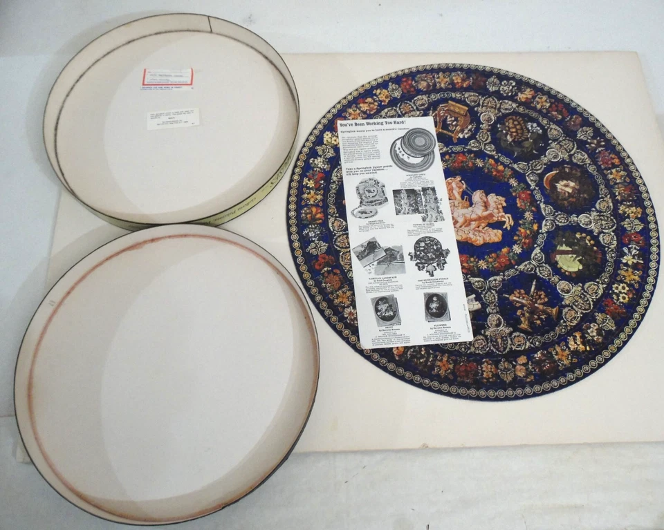 "缪斯桌" Springbok "Circular" 拼图带盒 复古 '69" — 第 4/4 张图片