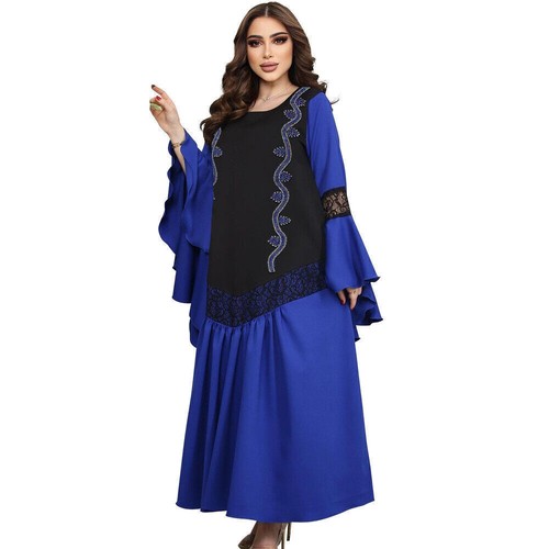 Maxi Vestido Musulmán Ramadán Mujeres Largo Kaftán Dubai Islámico Marroquí Modesto Abaya - Imagen 30 de 79