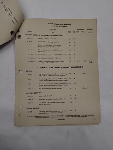 Piper USAF Series L-4A/B/H/J Aircraft & Equipment List of Applicable Publication - Picture 14 of 24