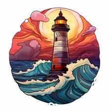 XXXL 60x60 cm car decal sticker lighthouse sticker