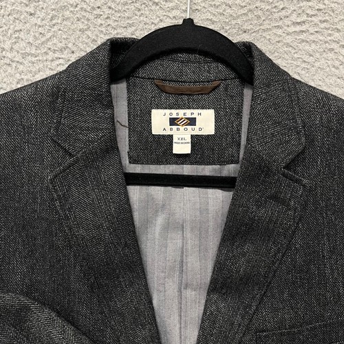 Blazer Joseph Abboud Para Hombres XXL Gris Lana Espiga Abrigo Deportivo Parches en el Codo - Imagen 3 de 13