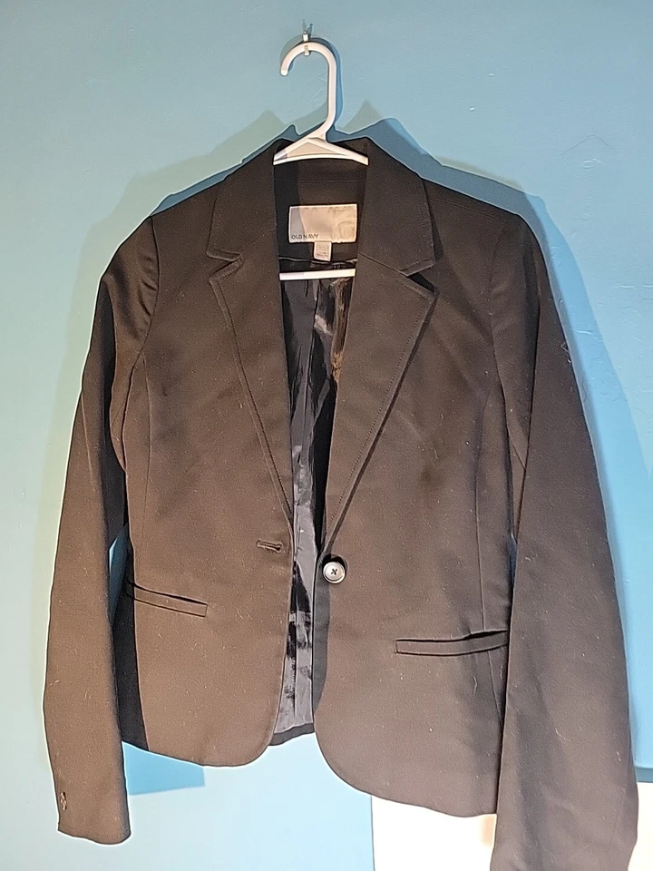 Blazer abrigo deportivo negro Old Navy para mujer talla S Foto 2 de 4