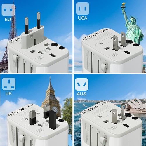 International Travel Adapter UK to Europe with 2 USB A &3 USB C for EU USA AU CN - Picture 3 of 6