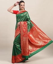 Areca Designer Rajwadi Kanjivaram Silk saree blouses women Saree Cut- 5.5 Meter