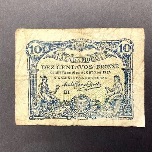 ~ 1917 Portugal Banknote 10 Centavos Casa da Moeda - FREE US SHIPPING