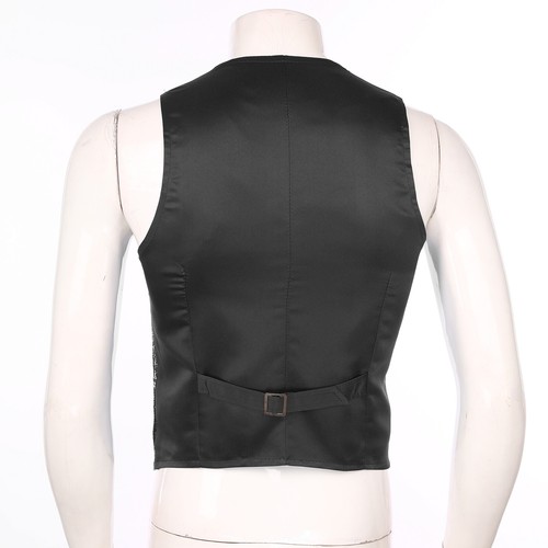 Mens Glitter Sequin Waistcoat Vest Sleeveless Button Jacket for Party Club Dance - Picture 28 of 98