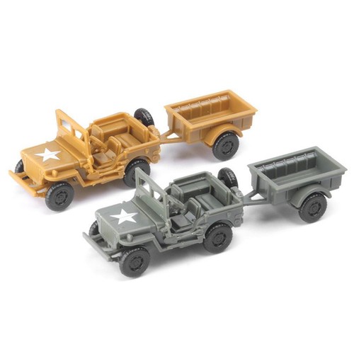 2 pezzi 4D modello 1/72 di camion in scala con rimorchio Play Set - Foto 7 di 12