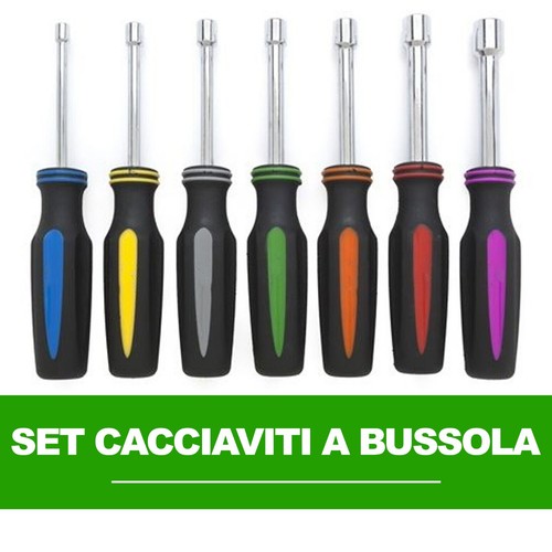 SET CACCIAVITI A BUSSOLA 7PEZZI GIRAVITI PER DADI ESAGONALI VARIE MISURE 5-13MM - Imagen 6 de 7