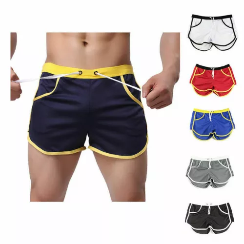 Men's Gym Shorts Supporting Pouch Active Wear Body builder Workout Running Boxer