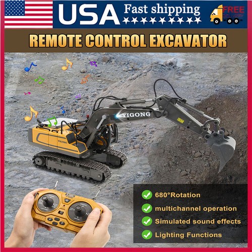 2.4G RC Excavator Bulldozer Dump Truck Engineering Vehicle w/Light for Kids - Picture 11 of 12