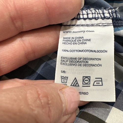 Tommy Hilfiger Boys Size 5 Plaid Button Up Shirt Blue White Multi EUC - Picture 4 of 5