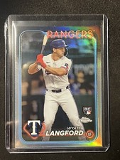 Wyatt Langford 2024 Topps Chrome Rookie REFRACTOR Rangers SP RC🔥🔥