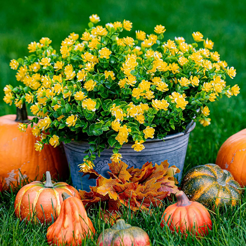 Artificial Flowers for Outdoors UV Resistant - 12 PCS Bundles Faux Fake Outdoor - Picture 8 of 12
