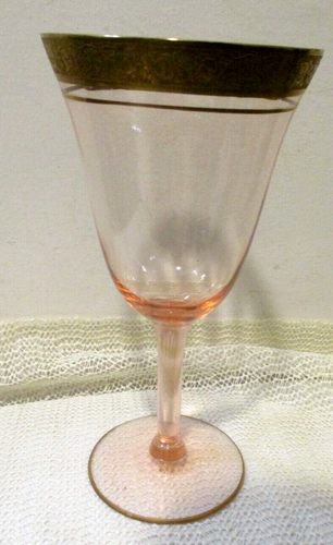 Vintage PINK Tiffin Franciscan Rambler Rose Optic Water Goblet 6 1/2"- Set of 6 - Picture 9 of 9