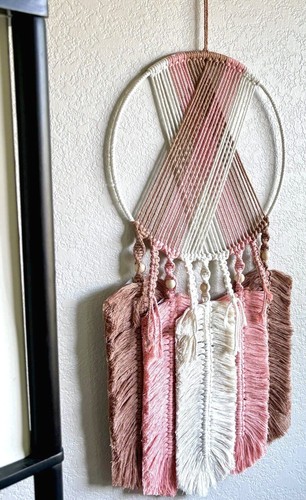 2 Colors 32"L Boho Macrame Woven Gradient Leaves Beaded Wall Hanging Decor New - Picture 20 of 23