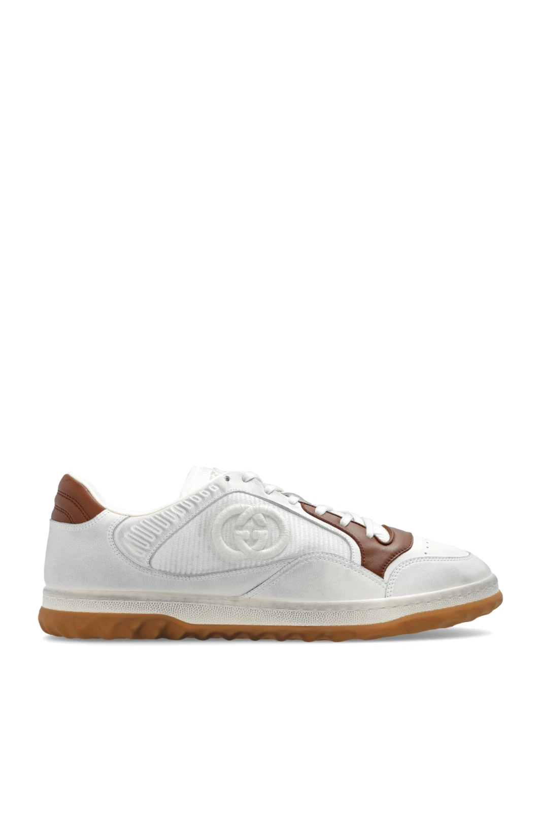 Baskets homme GUCCI Mac80 en cuir blanc cassé/marron neuves