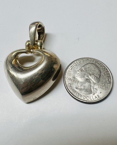 Joseph Esposito Sterling Silver Heart Pendant Enhancer ESPO SIG - Picture 4 of 4